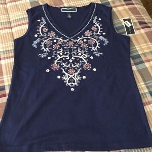 NWT Karen Scott Navy Tank Top